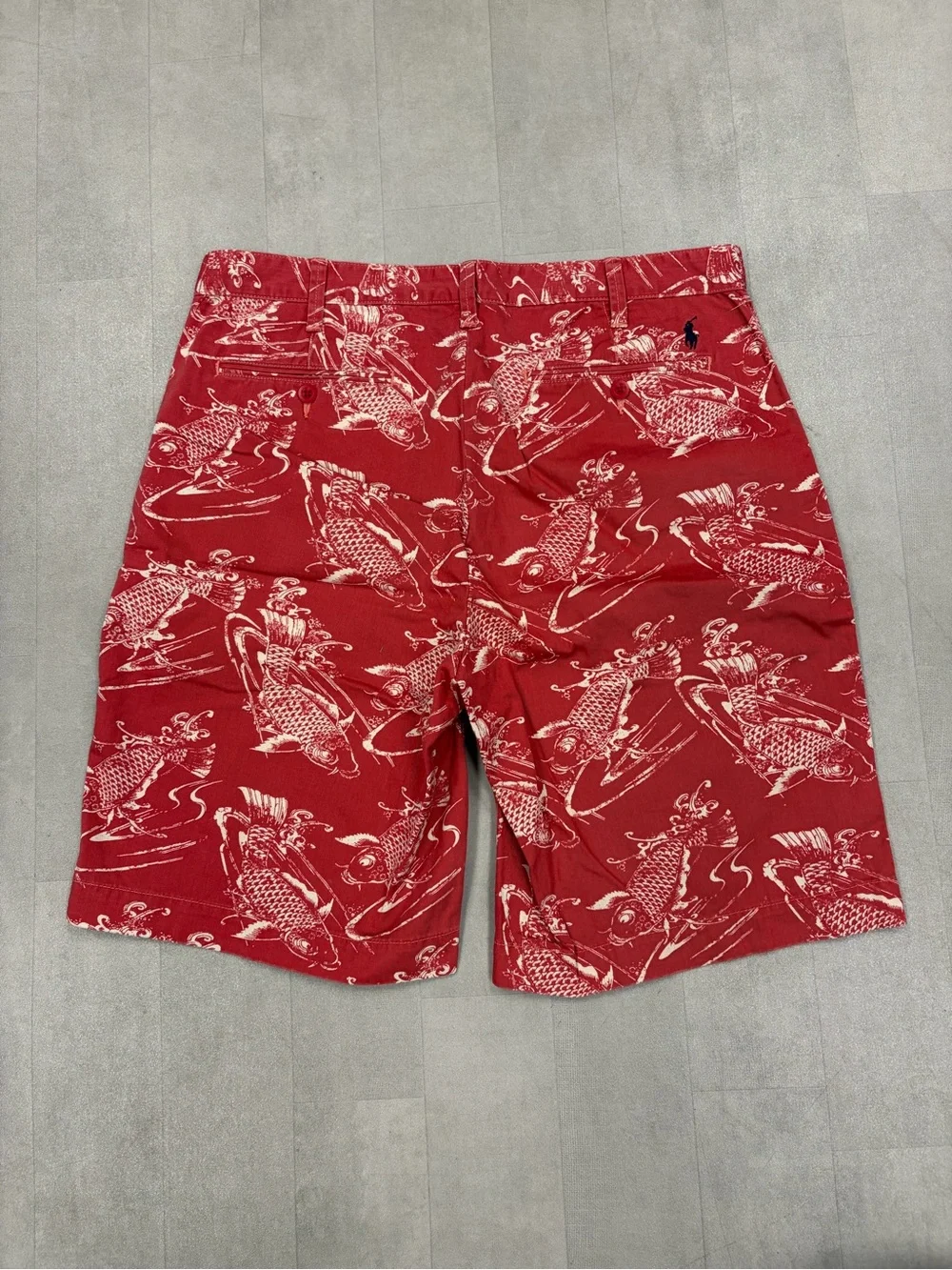 Polo Red Printed Men’s Shorts - Casual Summer Style Sz 34